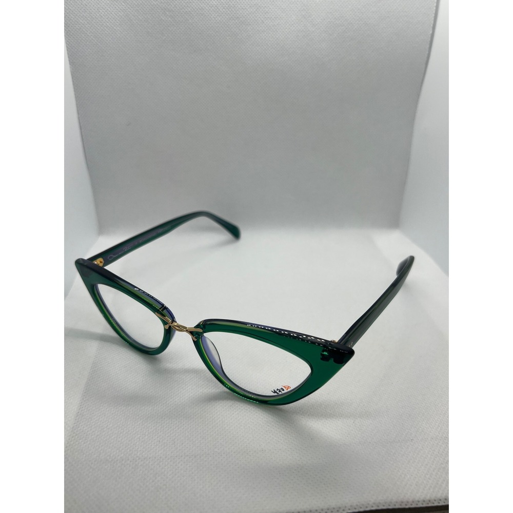 Oscar‎ de la Renta Twist V Cat Eye Glasses Frames Green Designer Eyeglasses